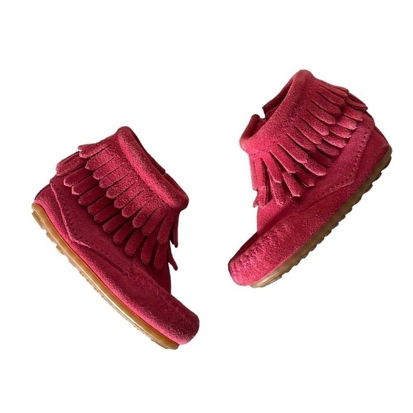 MINNETONKA Double Fringe Side Zip Boot - Picture 2 of 8